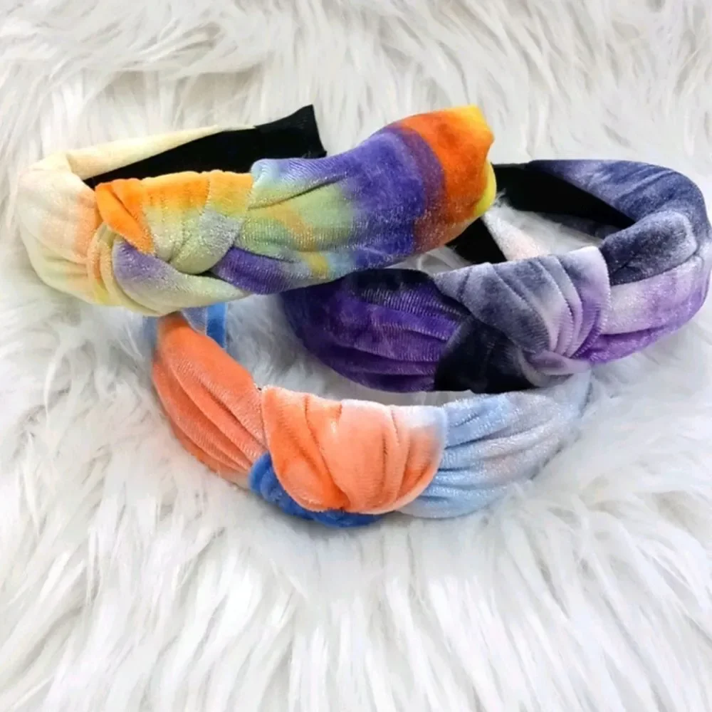 3 tie dye knotted top headband